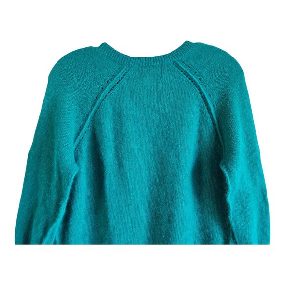 CYNTHIA ROWLEY Women's M Angora Sweater Green 3/4 Sleeve Soft Bust 36" - Picture 5 of 7
